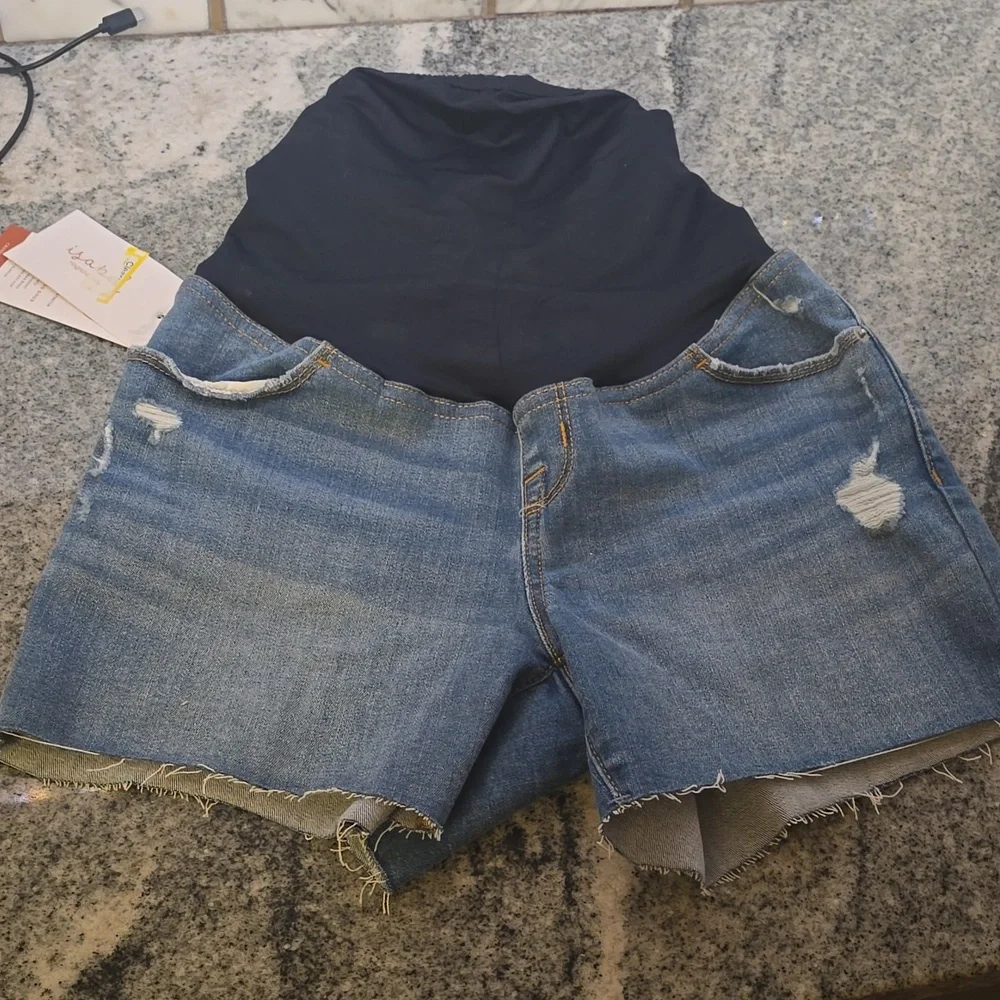 Isabel Maternity Denim Cutoff Shorts